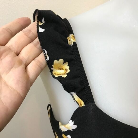 black And Yellow Floral Knit Dress - Picture 5 of 6